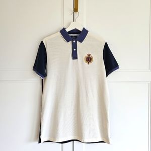 Hacket London Mens White Blue & Navy Polo Shirt